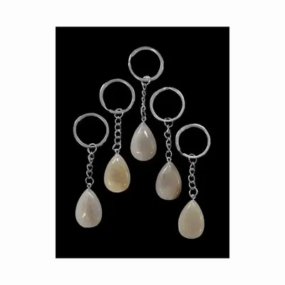 Jewelry - Gray Agate A Drop Keyring 30mm x 5 - ARABESK