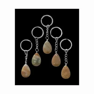 Bijoux - Porte Clés Goutte Agate Indienne A 30mm x 5 - ARABESK