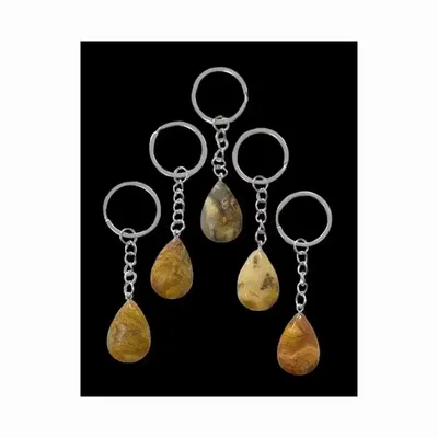 Bijoux - Porte Clés Goutte Agate Crazy Lace 30mm x 5 - ARABESK
