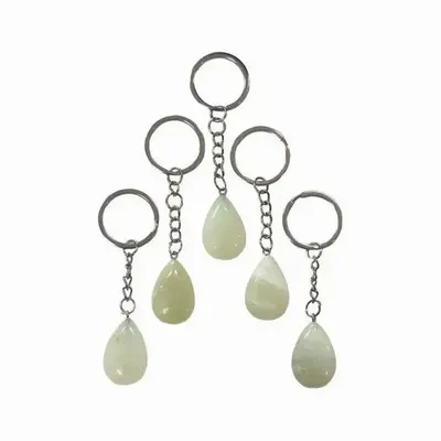 Bijoux - Porte Clés Goutte Jade de Chine A 30mm x 5 - ARABESK