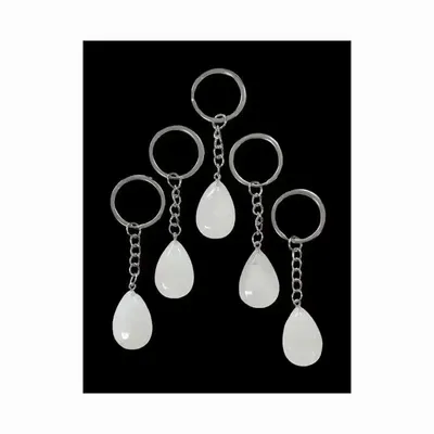 Bijoux - Porte Clés Goutte Cristal de Roche A 30mm x 5 - ARABESK