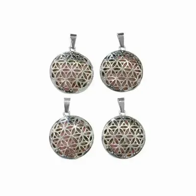 Jewelry - Metal Pendant Flower of Life Rhodonite 25mm x4 - ARABESK
