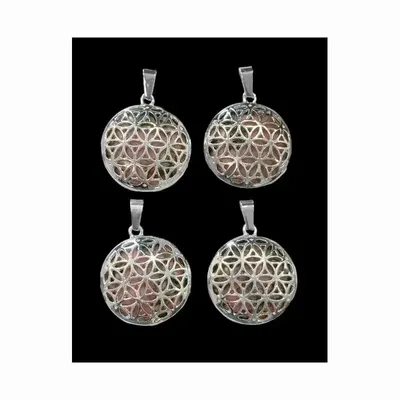 Jewelry - Metal Pendant Flower of Life Rhodonite 25mm x4 - ARABESK