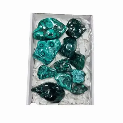 Jewelry - Pack of druses Malachite polished one side - ARABESK