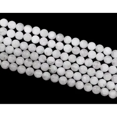 Jewelry - White Moonstone Peristerite beads 8-9mm on a 40cm thread - ARABESK