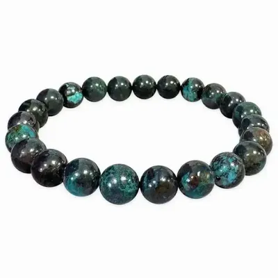 Bracelets - Bracelet Azurite  Chrysocolle A perles 7-8mm - ARABESK