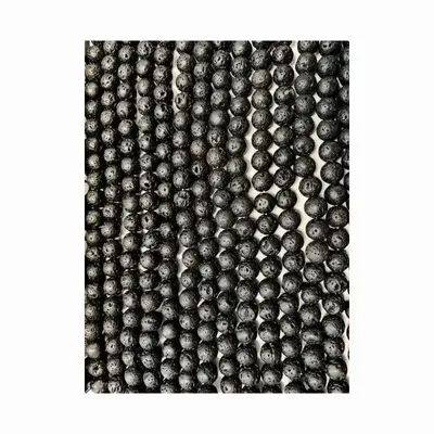 Bijoux - Pierre de lave A perles 4mm sur fil 40cm - ARABESK