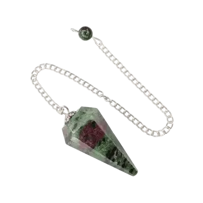 Bijoux - Pendule  Rubis Zoïsite Conique 6 faces - ARABESK