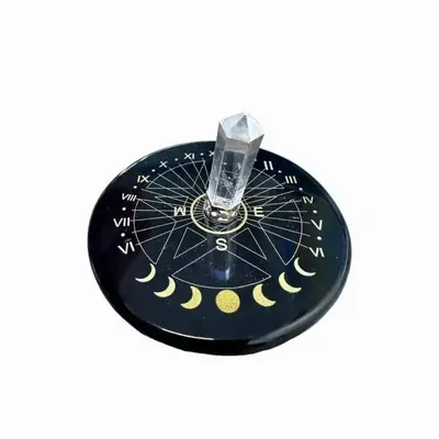 Jewelry - Black Onyx pentacle plaque with rock crystal 8cm - ARABESK