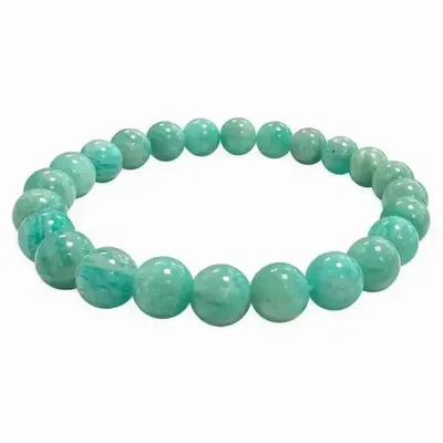 Bracelets - Peruvian Amazonite bracelet AA beads 8-9mm - ARABESK