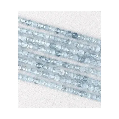Jewelry - Faceted Aquamarine AA beads 3-4mm on 40cm wire - ARABESK