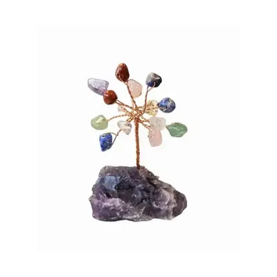 Bijoux - Arbre de Vie 7 Chakras sur Druse Amethyste 8cm  - ARABESK
