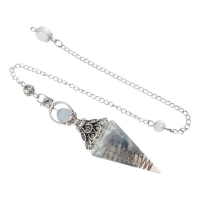 Bijoux - Pendule Orgonite Aigue Marine 6 faces - ARABESK