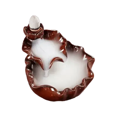 Scents - Lotus Flower Waterfall Ceramic Backflow Incense Holder 6cm - ARABESK