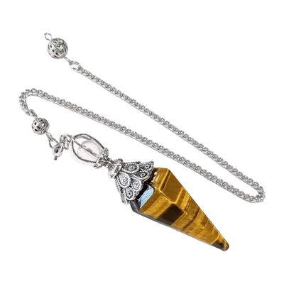 Jewelry - Tiger Eye Pendulum 6 faces & Metal - ARABESK