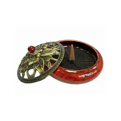 Scents - Red Ceramic Incense Holder 14cm - ARABESK