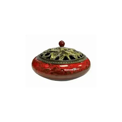 Scents - Red Ceramic Incense Holder 14cm - ARABESK