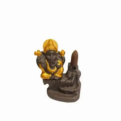 Senteurs - Porte Encens Backflow Ganesh Gold 11cm - ARABESK