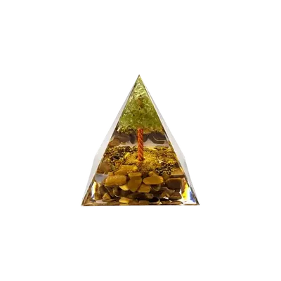 Jewelry - Orgonite Pyramid Tiger Eye & Peridot Tree of Life - ARABESK