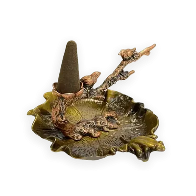 Senteurs - Porte Encens Backflow Métal Étang Japonais grenouille Bronze - ARABESK