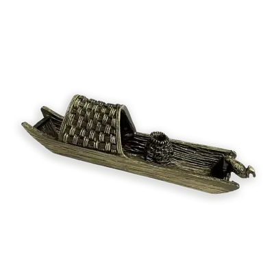 Senteurs - Porte Encens Métal Bateau Bronze 9.5 cm - ARABESK