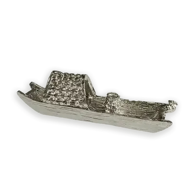 Scents - Metal Incense Holder Boat Silver 9.5 cm - ARABESK