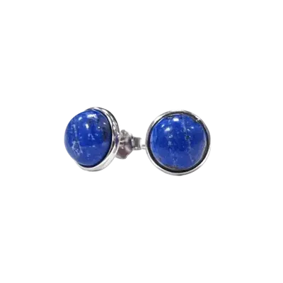 Jewelry - 925 Silver Lapis Lazuli AA Earrings 8mm - ARABESK