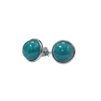 Jewelry - 925 Silver Earrings Blue Apatite AA 8mm - ARABESK