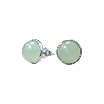 Jewelry - 925 Silver Green Aventurine Earrings A 8mm - ARABESK
