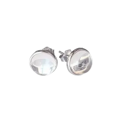 Bijoux - Boucles d'Oreilles Argent 925 Cristal de roche AA 8mm - ARABESK