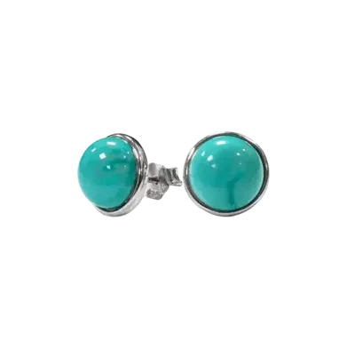 Jewelry - 925 Silver Turquénite Earrings A 8mm - ARABESK