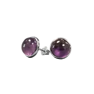 Jewelry - 925 Silver Earrings Amethyst AA 8mm - ARABESK