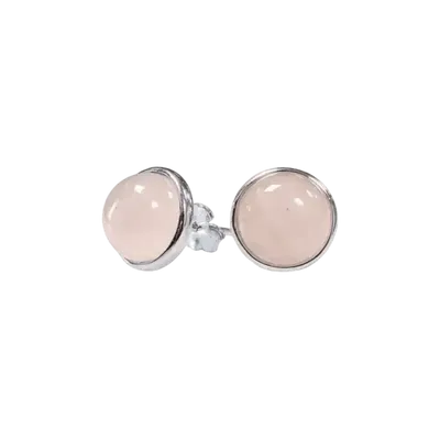 Bijoux - Boucles d'Oreilles Argent 925 Quartz Rose AA 8mm - ARABESK