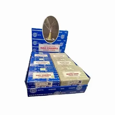 Scents - Satya Nag Champa Incense and White Sage Cones - ARABESK