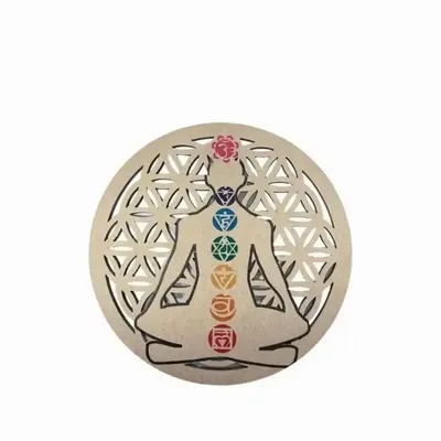 Bijoux - Plaque 7 chakras  en bois 15cm - ARABESK