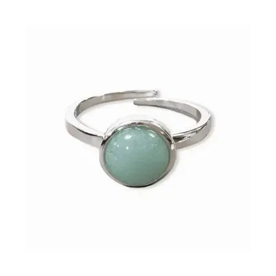 Bijoux - Bague Argent 925 Ajustable Ronde Amazonite AA 8mm - ARABESK