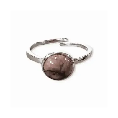 Jewelry - 925 Silver Ring Adjustable Round Rhodonite A 8mm - ARABESK