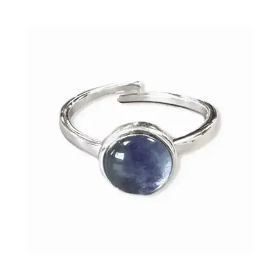 Jewelry - 925 Silver Ring Adjustable Round Fluorite AA 8mm - ARABESK