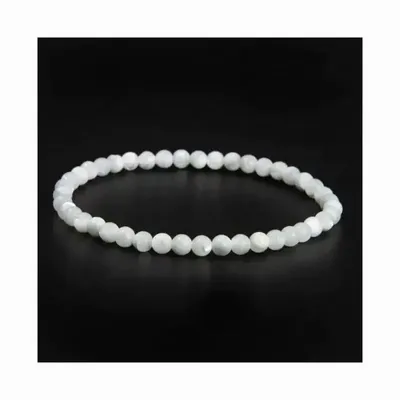 Bracelets - White mother-of-pearl bracelet with 6mm beads - ARABESK