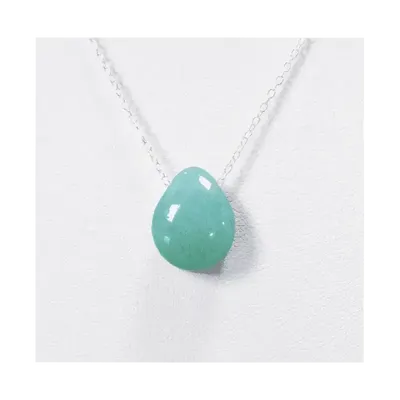 Bijoux - Colliers Argent 925 Pierre Percée Amazonite AA 14mm - ARABESK