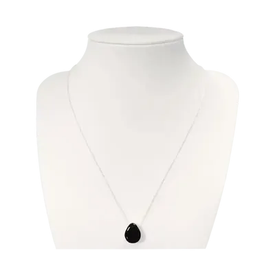 Jewelry - 925 Silver Necklaces Black Obsidian Pierced Stone A 14mm - ARABESK