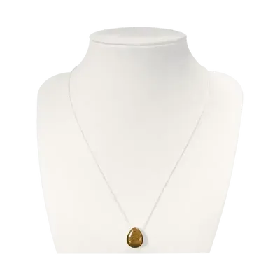 Jewelry - 925 Silver Necklaces Pierced Stone Tiger Eye AA 14mm - ARABESK