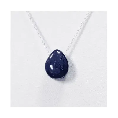 Jewelry - 925 Silver Necklaces Pierced Stone Lapis Lazuli AA 14mm - ARABESK
