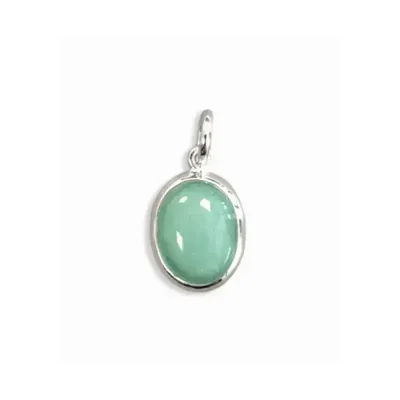 Jewelry - 925 Silver Oval Pendant Green Aventurine A 13mm - ARABESK