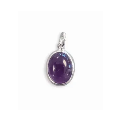 Jewelry - 925 Silver Oval Pendant Amethyst AA 13mm - ARABESK