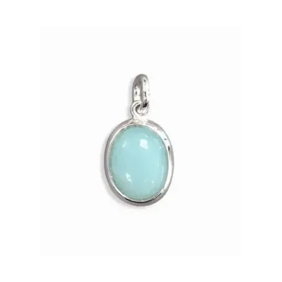 Bijoux - Pendentif Ovale Argent 925 Amazonite AA 13mm - ARABESK