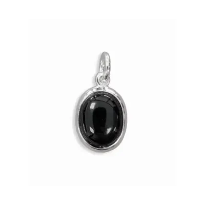 Bijoux - Pendentif Ovale Argent 925 Obsidienne Noire A 13mm - ARABESK