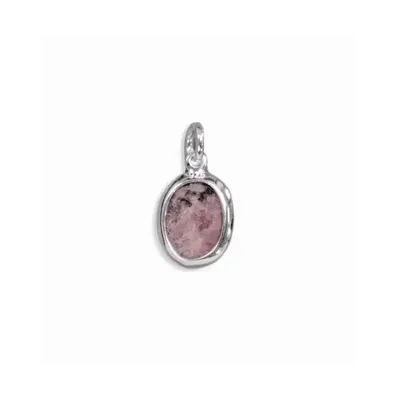 Jewelry - 925 Silver Oval Rhodonite Pendant A 13mm - ARABESK