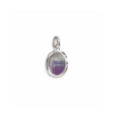 Bijoux - Pendentif Ovale Argent 925 Fluorite AA 13mm - ARABESK