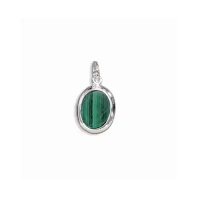 Bijoux - Pendentif Ovale Argent 925 Malachite AAA 13mm - ARABESK
